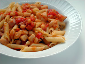 Mezze penne with cannellini