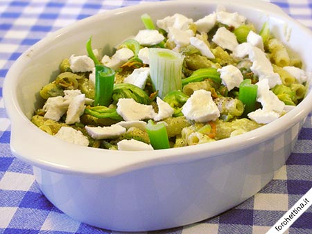 Pasta con i fiori di zucca