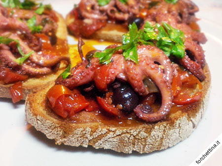 Bruschetta 

di polipi veraci