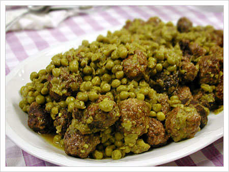 Polpettine con piselli