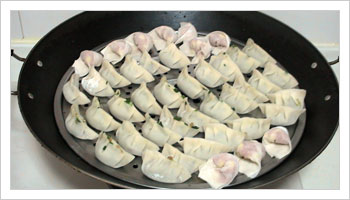 Questi ravioli sono stati cotti in un apposito Wok