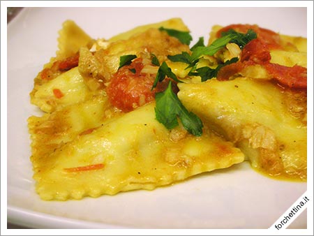 Ravioli di ceci e baccalà