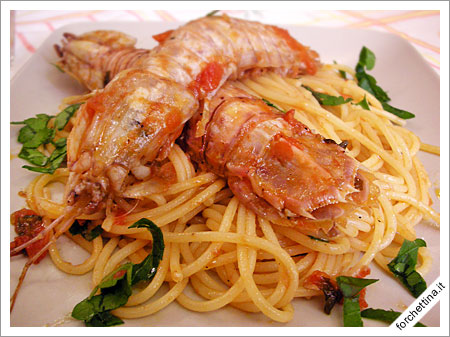 Spaghetti con le pannocchie di mare