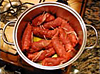 Meat bundles with tomato sauce