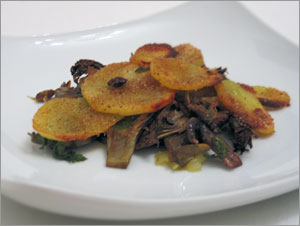 Patate con funghi e carciofi 